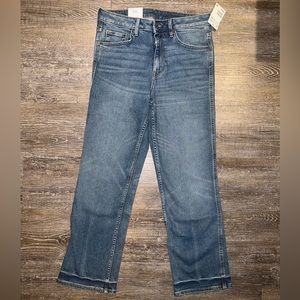 H&M Straight Cropped High Waist Denim Jeans
